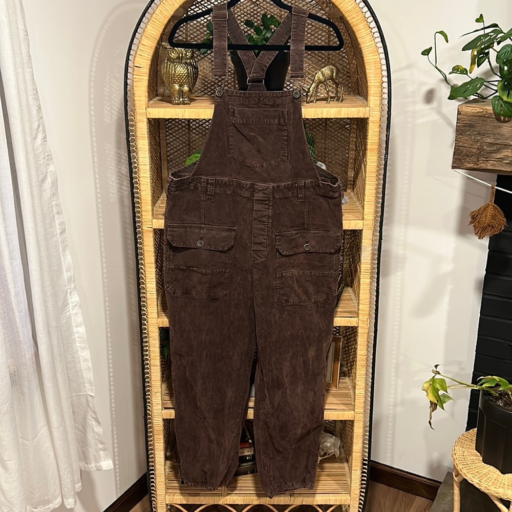 Free People brown corduroy overalls